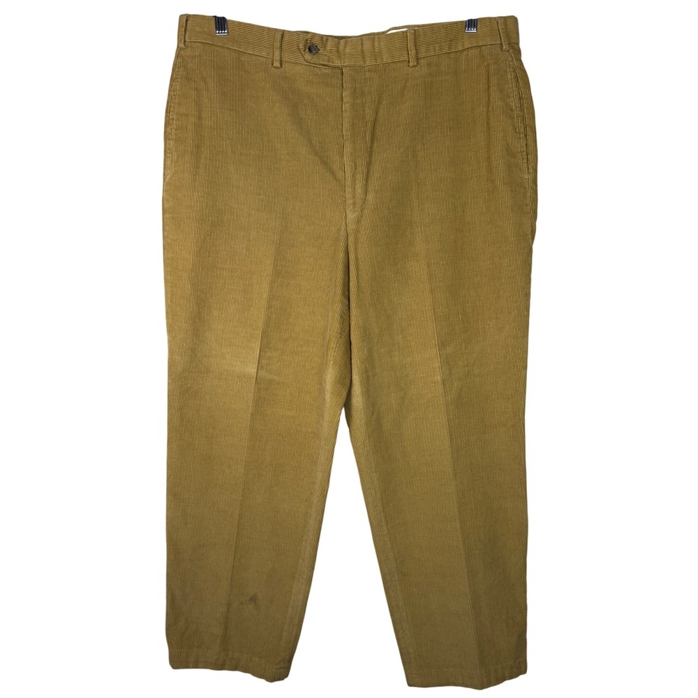 J.S. Bank Corduroy Pants 38x26 Tan Camel Flat Front Cotton Dress Casual Trousers